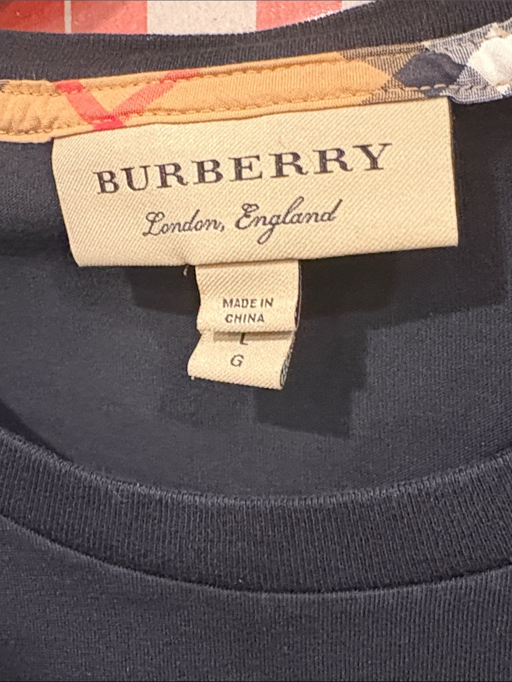 Mens Burberry Blk Cotton Crewneck Tee, Size Lg, slim, Excellent pre owned cond! - Picture 3 of 10